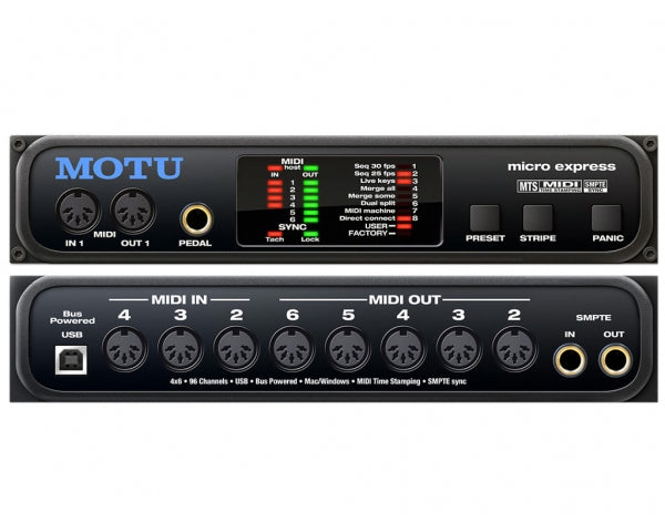 MOTU MICRO EXPRESS USB INTERFACCIA MIDI USB 4 IN 6 OUT - TechSoundSystem.com