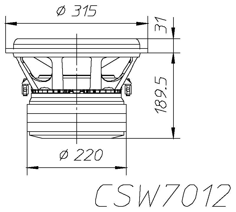 Ciare CSW7012EVO subwoofer SPL da 500+500 W RMS a 2+2 Ohm e diametro di 320 mm - TechSoundSystem.com