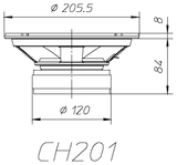 Ciare CH201 diffusore bicono da 100 W RMS a 4 Ohm e diametro di 8" - TechSoundSystem.com