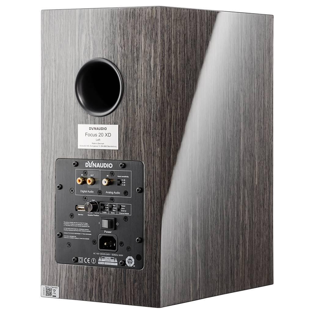 Dynaudio FOCUS 20 XD GOHG Diffusori da stand Attivo Wireless Full HD 24/192 Grey Oak High Gloss (COPPIA) - TechSoundSystem.com