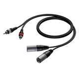 PROCAB CAB 701-3 Cavo audio 3mt 2x XLR maschio/ 2xRCA maschio - TechSoundSystem.com