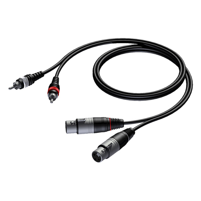 PROCAB CAB 705-3 Cavo audio 3mt 2x XLR femmina/ 2xRCA maschio - TechSoundSystem.com