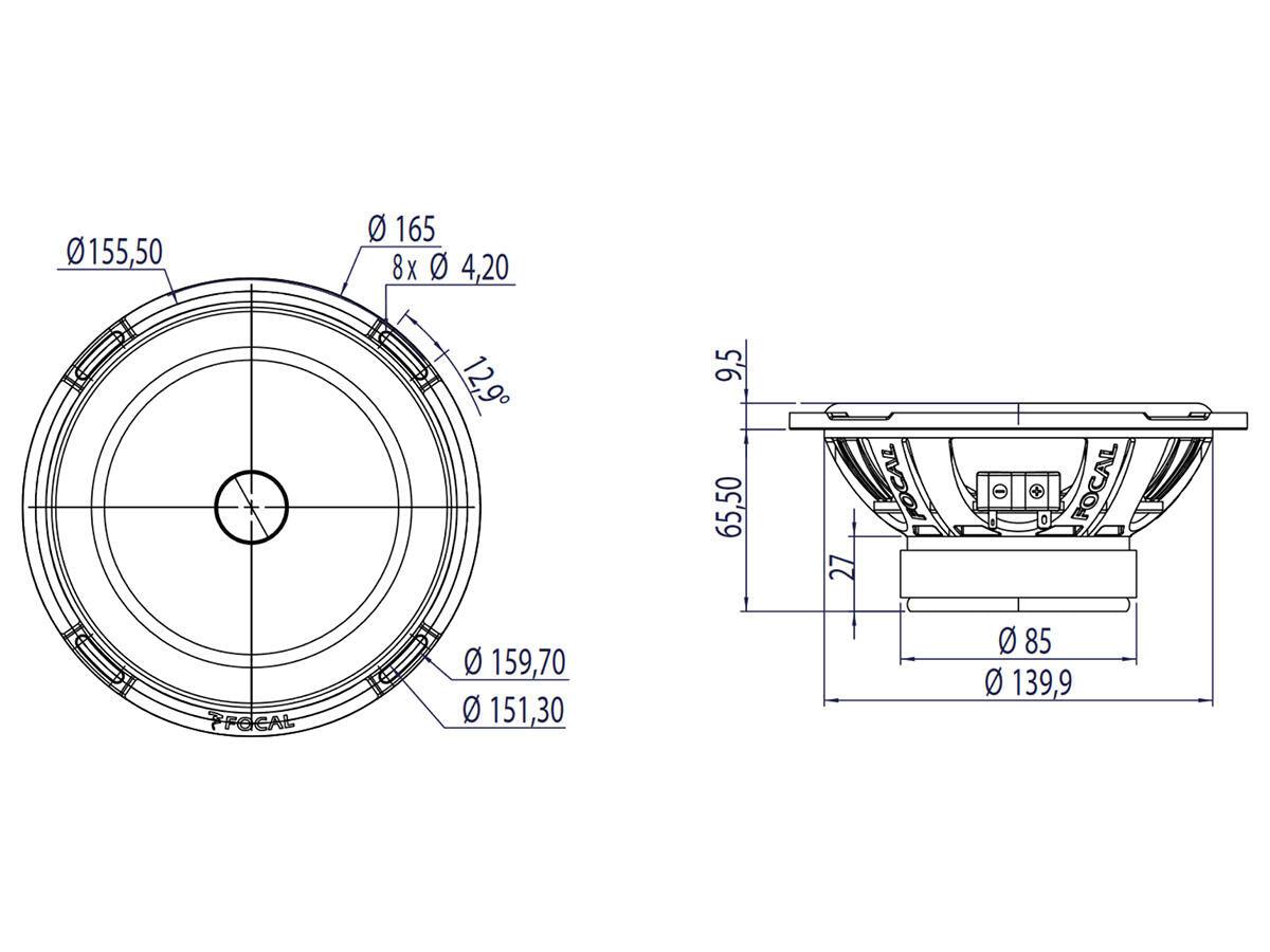 Focal PS165 V1 Kit altoparlanti a 2 vie separate da 16,5 cm (6,5'') 160W - TechSoundSystem.com