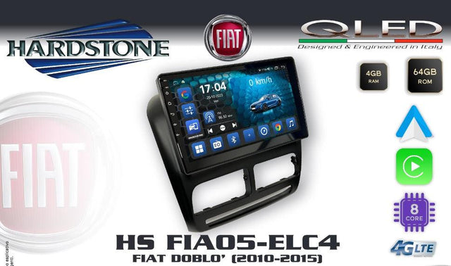 Hardstone HS FIA05-ELC4 autoradio per FIAT DOBLO' 2010-2015, CPU 8 CORE, 4GB RAM, 64GB ROM - TechSoundSystem.com