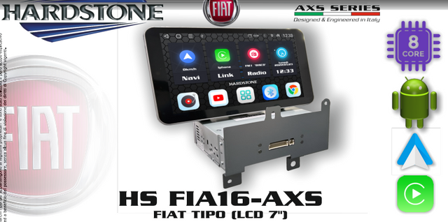 Hardstone HS FIA16-AXS Autoradio per Fiat TIpo dal 2016, Apple Car Play e Android Auto - TechSoundSystem.com