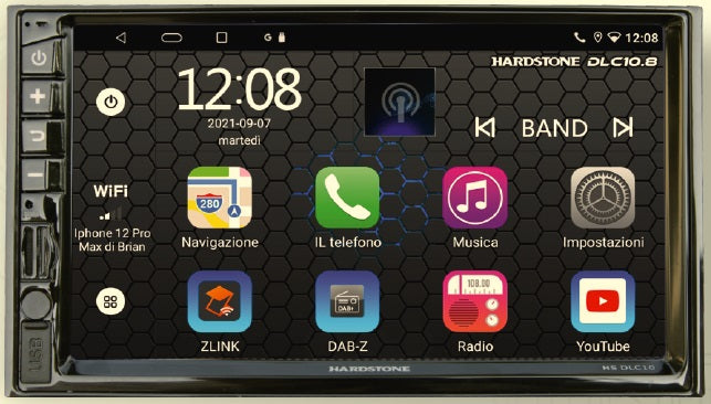 Hardstone HS-DLC10.4D autoradio 2 DIN Android 10.0 QUAD CORE MTK 1.5GHZ, DABV, WIRELESS CAR PLAY, Andriod Auto - TechSoundSystem.com