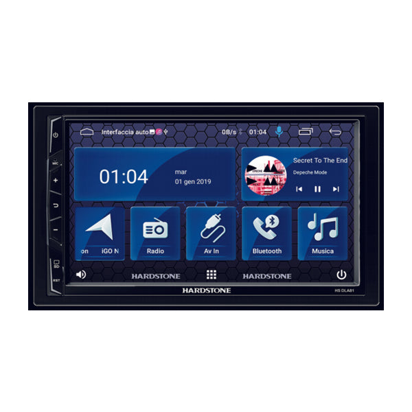 Hardstone DLA81 autoradio con monitor 2 DIN Android 8.1 da 7", GPS, DAB+, Bluetooth WI-Fi- Mirror link - TechSoundSystem.com