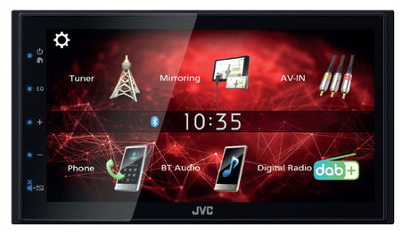 JVC KW-M27DBT Autoradio 2 DIN multimediale da 6,8" / mirroring USB Android / radio DAB+ / connessione USB posteriore / Bluetooth® - TechSoundSystem.com