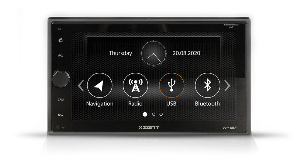 Xzent X-427 Autoradio 2 DIN 6.5" Car Play, Android link, Bluetooth, modulo GPS - TechSoundSystem.com