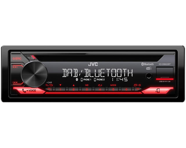 JVC KD-DB622BT autoradio 1 DIN con Bluetooth, sintonizzatore DAB, AUX e USB - TechSoundSystem.com