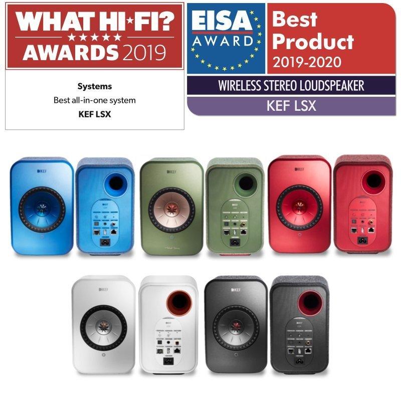 KEF LSX wireless RED sistema altoparlanti attivi hifi multiroom bluetooth e wifi - TechSoundSystem.com