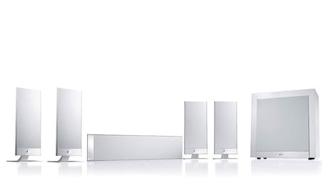 KEF T105 WHITE Sistema Home Theater 5.1 (4x T101 + T101C + T2 subwoofer attivo) - TechSoundSystem.com