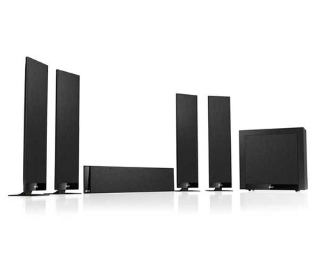 KEF T305 BLACK Sistema Home Theater 5.1 con 4 diffusori T301 + Centrale T301c + Subwoofer attivo T2 - TechSoundSystem.com