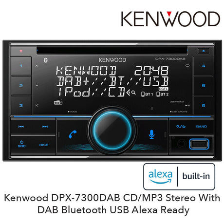 Kenwood DPX-7300DAB Autoradio CD/USB Receiver con Digital radio DAB+, Bluetooth, Amazon Alexa - TechSoundSystem.com