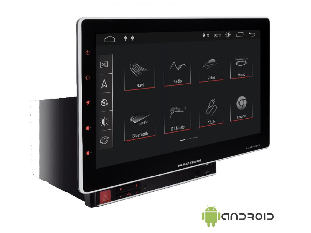 Macrom M-AN1000 autoradio 2 DIN multimediale 10.1" Android 8.1, Wifi, GPS - TechSoundSystem.com