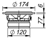 Ciare HWG160 woofer da 165 mm con potenza di 260 W e 130 W RMS a 8 Ohm - TechSoundSystem.com