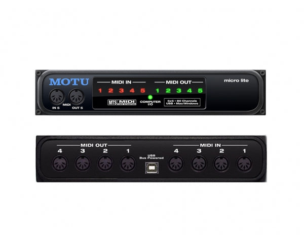 MOTU MICRO LITE MIDI INTERFACCIA MIDI USB 5 IN 5 OUT MICROLITE - TechSoundSystem.com