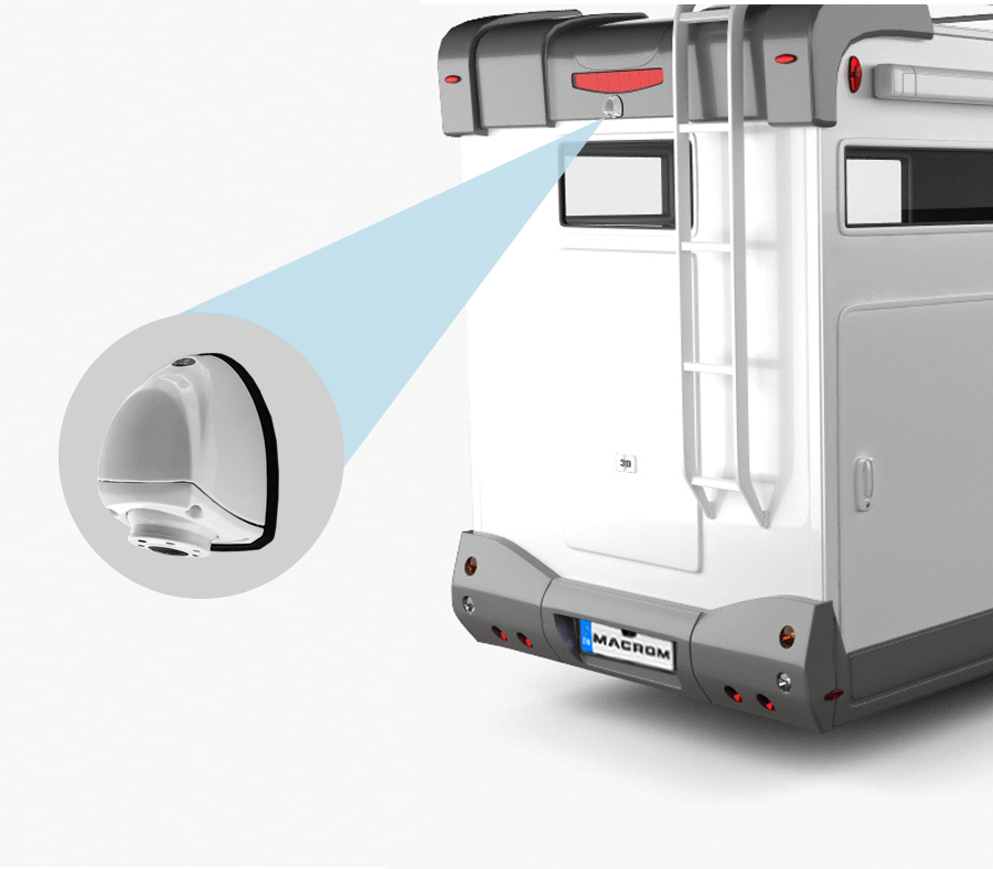 Macrom MRCM09WHQ Retrocamera per Camper con visione notturna assetto regolabile - TechSoundSystem.com