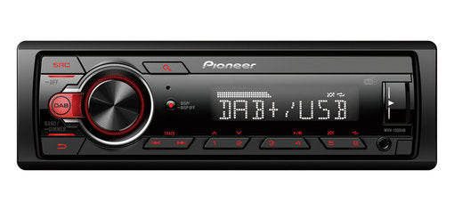 Pioneer MVH-130DAB autoradio 1 DIN con DAB/DAB+, illuminazione rossa, USB - TechSoundSystem.com