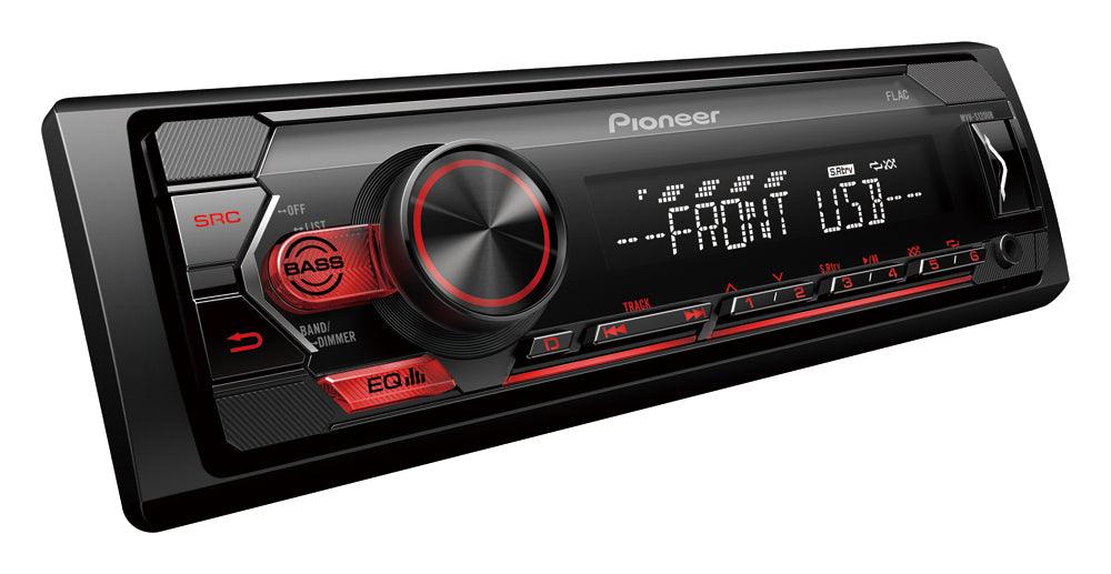 Pioneer MVH-S120UB autoradio USB e compatibile con Android, tasti rosso - TechSoundSystem.com