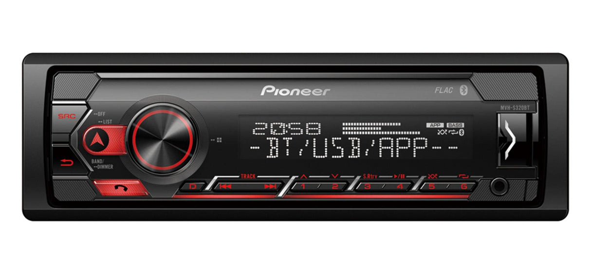 Pioneer MVH-S320BT autoradio 1 din con Bluetooth, Spotify Control, USB, AUX - TechSoundSystem.com