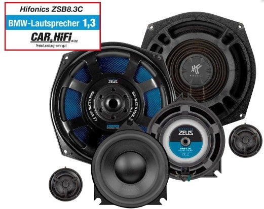 Hifonics ZSB-8.3C Altoparlanti per BMW a 3 vie parzialmente attivo da 300W RMS - TechSoundSystem.com