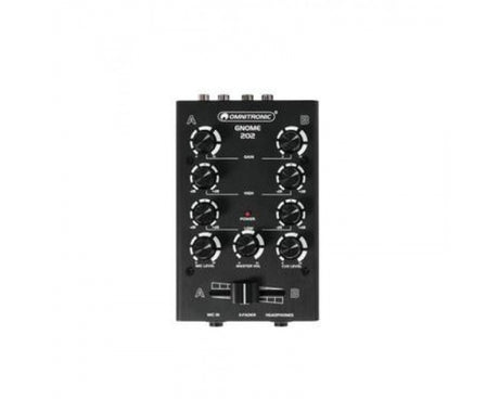 OMNITRONIC GNOME 202 BLACK MINI MIXER DJ 2 CANALI STEREO MICROFONO CUFFIA