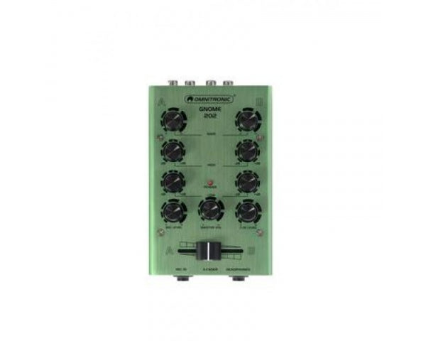 OMNITRONIC GNOME 202 GREEN MINI MIXER DJ 2 CANALI STEREO MICROFONO CUFFIA - TechSoundSystem.com