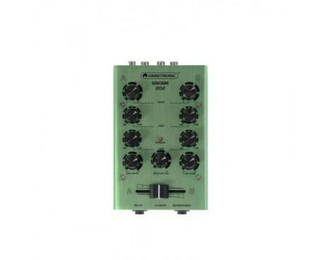 OMNITRONIC GNOME 202 GREEN MINI MIXER DJ 2 CANALI STEREO MICROFONO CUFFIA