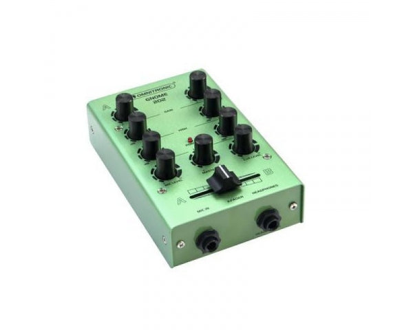 OMNITRONIC GNOME 202 GREEN MINI MIXER DJ 2 CANALI STEREO MICROFONO CUFFIA - TechSoundSystem.com