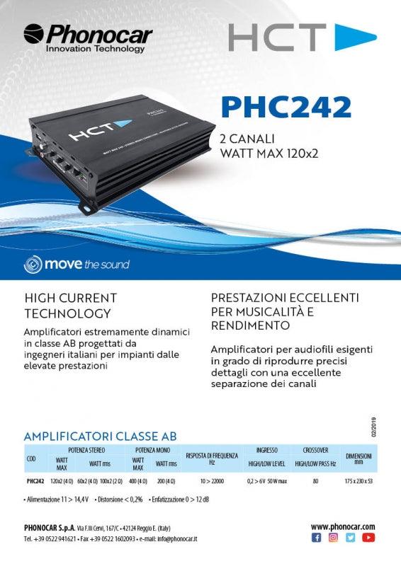 Phonocar PHC242 Amplificatore Classe AB con 2 canali 120W - TechSoundSystem.com