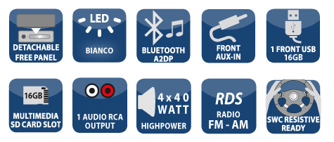 Phonocar VM017 Autoradio lettore CD 1 Din Bluetooth - TechSoundSystem.com