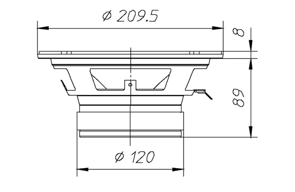 Ciare PM203 extended range 200mm, impedenza 8 Ohm e potenza 300 W - TechSoundSystem.com