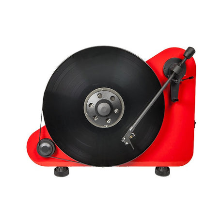 Pro-Ject VTE R Giradischi verticale ROSSO con braccio e testina Ortofon OM5E - TechSoundSystem.com