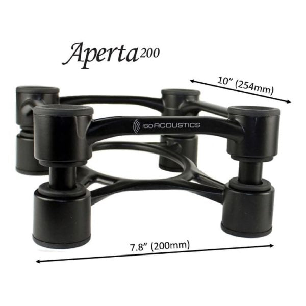 Isoacoustics Aperta 200 BLACK coppia di disaccoppiatori / basi per diffusori bookshelf fino a 34 kg - TechSoundSystem.com