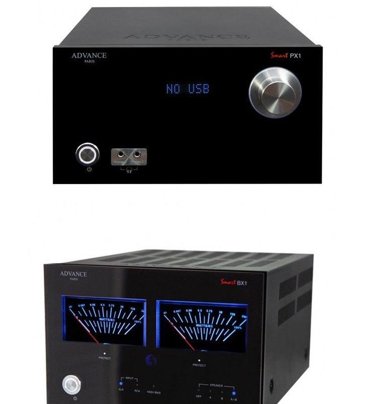 ADVANCE PARIS SMART BX1 + SMART PX1 BLACK Amplificatore + Preamplificatore Classe A + AB 105W - TechSoundSystem.com