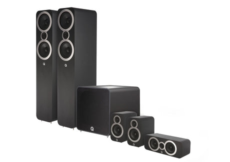 Q Acoustics Q 3050i PLUS Cinema PACK sistema home cinema composto di 1 cp Q3050i + 1 cp Q3010i + Q3090i Centre + QB 12 subwoofer - TechSoundSystem.com