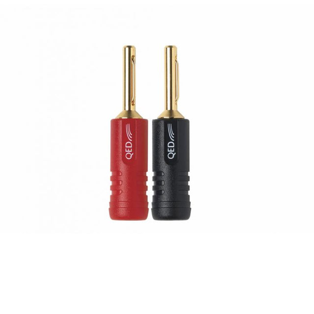 QED Screwloc ABS 4mm PLUG connettori a Banana in ABS 4mm oro 24K (COPPIA) - TechSoundSystem.com