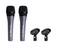 SENNHEISER E835 KIT 2 MICROFONI DINAMICI VOCE + 2 CLAMP + CUSTODIA RIGIDA - TechSoundSystem.com