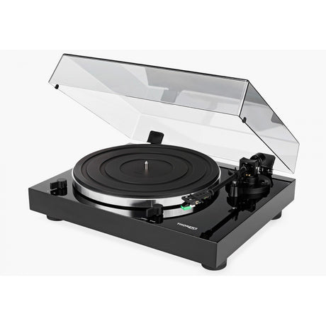 THORENS TD 202 BLACK HIGH GLOSS Giradischi manuale a telaio rigido rinforzato con trazione a cinghia 