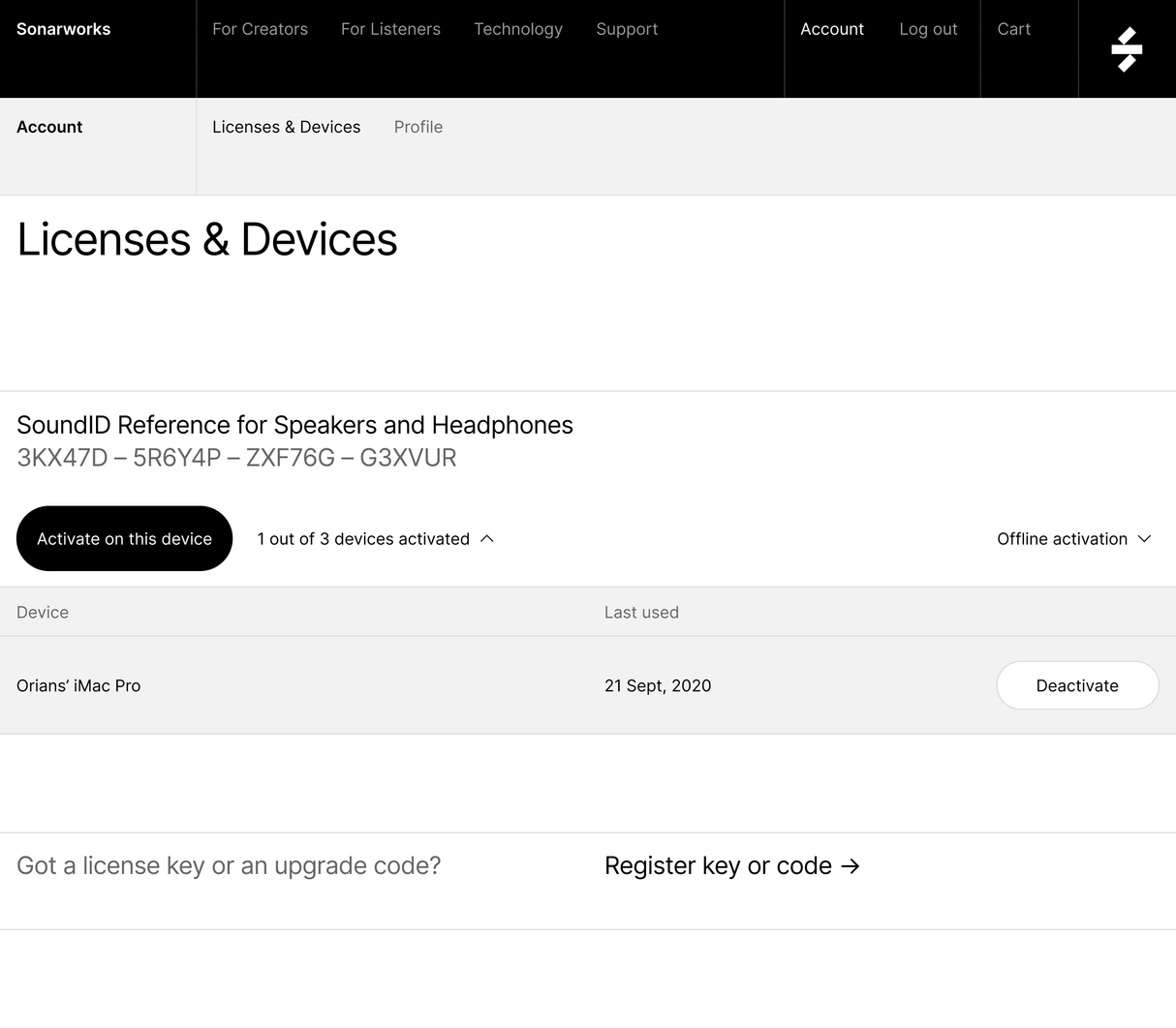 SONARWORKS UPGRADE DA REFERENCE 4 STUDIO EDITION A SOUNDID REF PER SPEAKER E CUFFIE - CODICE - TechSoundSystem.com