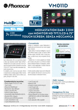 Phonocar VM011D autoradio 2 DIN con DAB+ e Monitor HD TFT/LCD 6.75" - TechSoundSystem.com