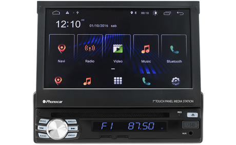 Phonocar VM045K autoradio 1 DIN mappa CAMPER Android 10.0 pollici DAB+ con Monitor TFT 7" Motorizzato a scomparsa, lettore CD/DVD/USB/Micro SD - TechSoundSystem.com