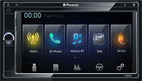 Phonocar VM066 autoradio 2 din con Phone Link per connessione smartphone iOS e Android, Bluetooth e DAB+ - TechSoundSystem.com