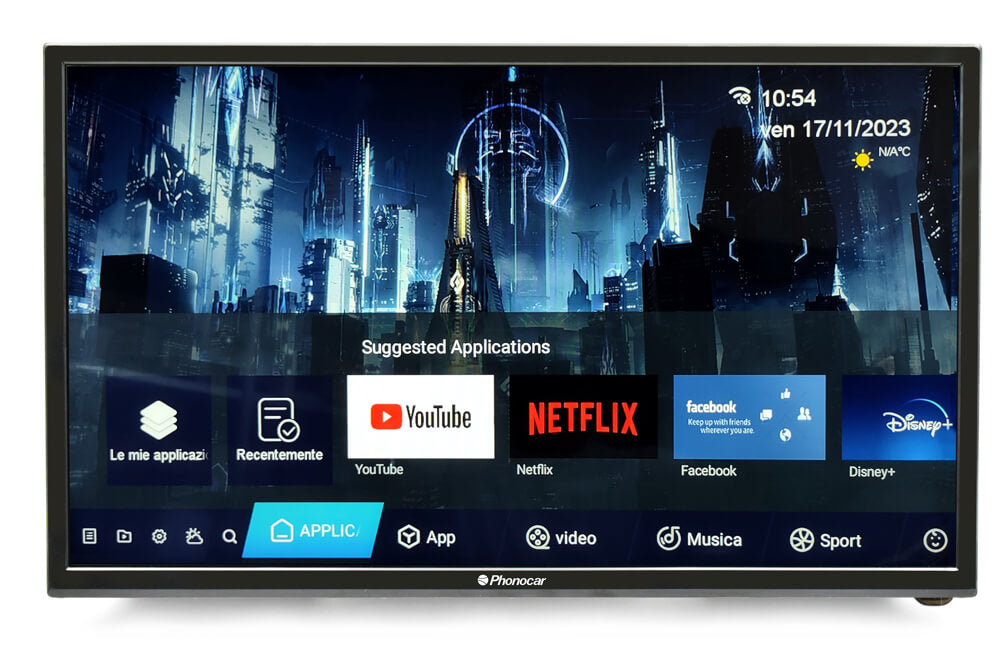 Phonocar VM200 TV LED AUTOMOTIVE 12/24V SMART TV 23.6" Full-HD - TechSoundSystem.com