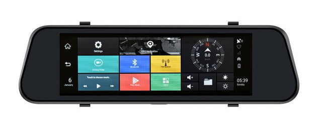 Phonocar VM495E specchietto retrovisore Fullscreen 9.7" Android e DVR con retrocamera GPS Mappe europa - TechSoundSystem.com