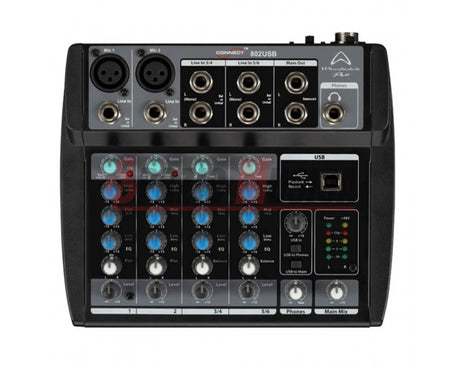 WHARFEDALE CONNECT 802USB MIXER 6 CANALI + USB BLACK