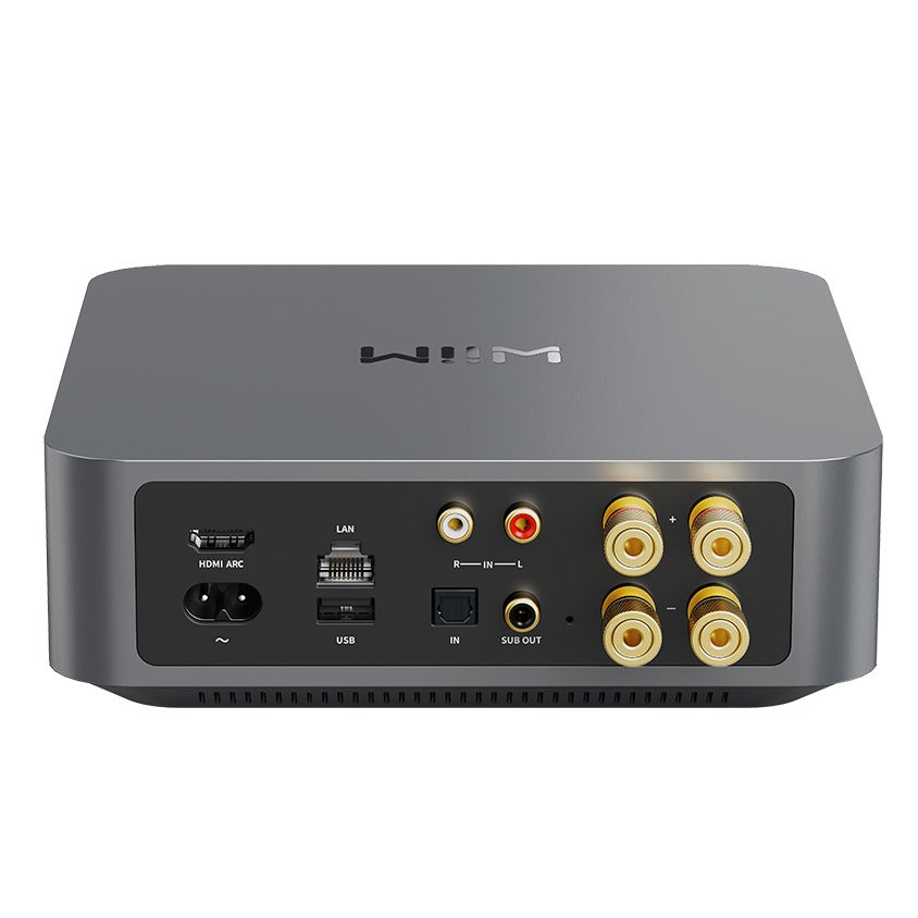 WiiM AMP Space Grey Amplificatore e streamer DLNA 2x100W, AirPlay 2, Bluetooth (bidirezionale) - TechSoundSystem.com