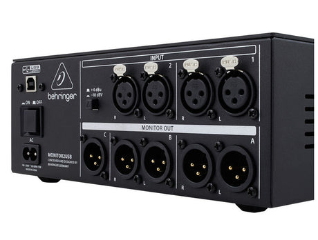 BEHRINGER MONITOR-2-USB MONITORAGGIO SPEAKER VCA 2 STEREO IN 3 OUT 2 MONITOR2USB PRE CUFFIE DIM MONO USB EX-DEMO - TechSoundSystem.com