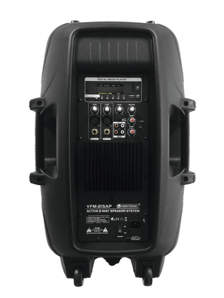 OMNITRONIC VFM 215 A CASSA ATTIVA 2 VIE AMPLIFICATORE CLASSE AB 150W WOOFER 15" - TechSoundSystem.com